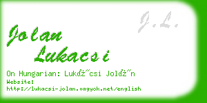 jolan lukacsi business card